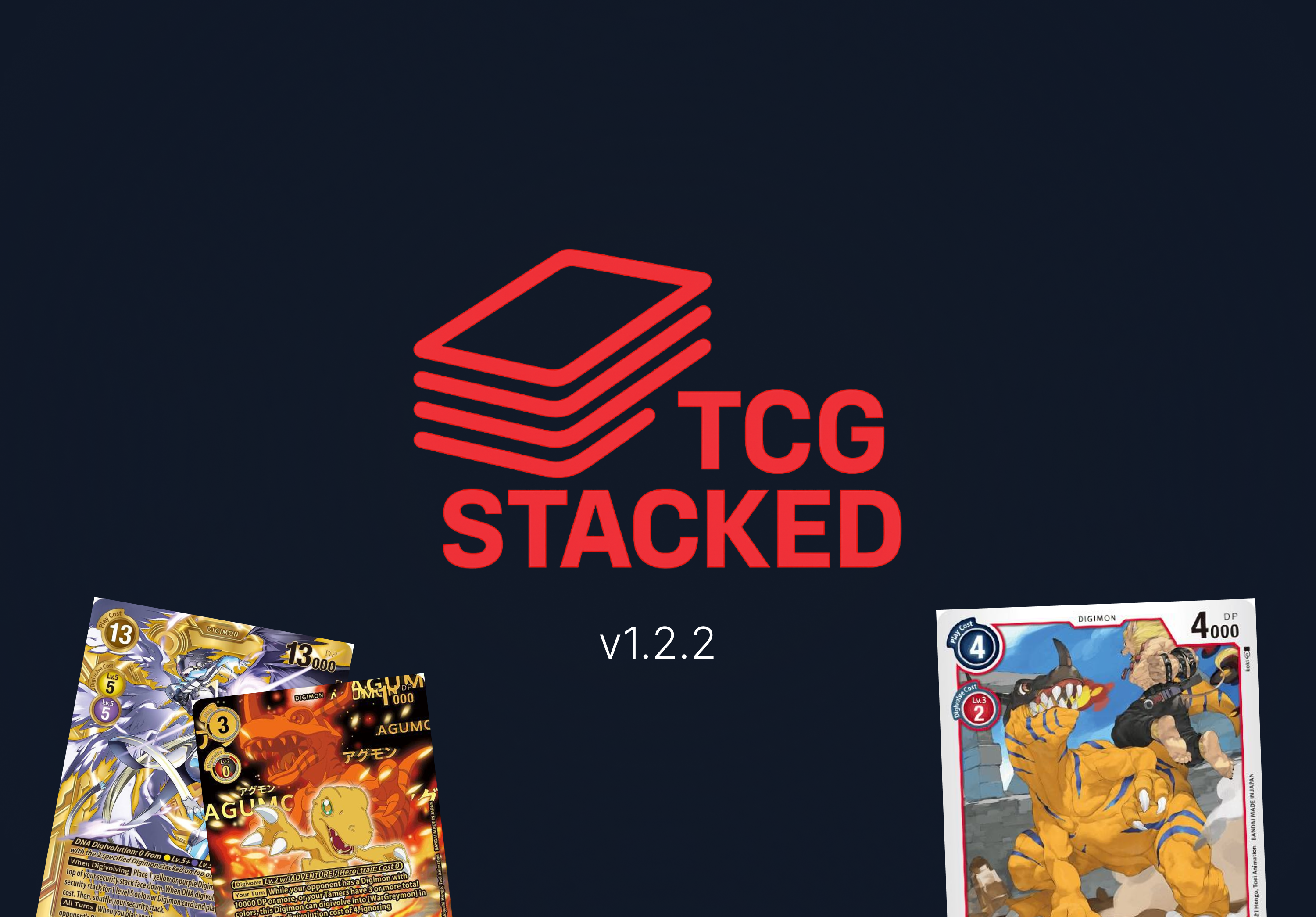 TCG Stacked Mobile App v1.2.2: Digimon Card Game Support, & More